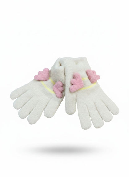 Little Hearts Cozy Knitted Gloves