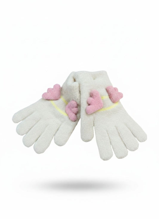 Little Hearts Cozy Knitted Gloves