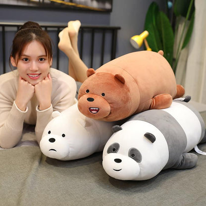 WE BARE BEARS LARGE LYING PLUSH TOY CUTE THROW PILLOW STUFFED ANIMAL